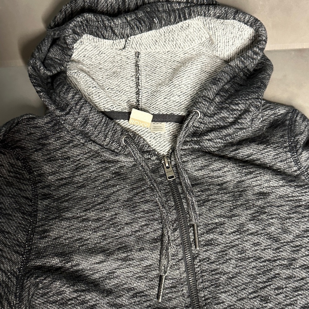 Roxy Charcoal Heather Zip-Up Hoodie - Picture 5 of 8